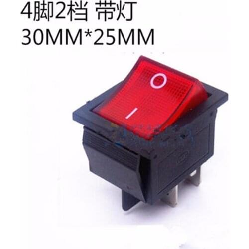 Wholesale 30X25mm rocker switch with indication lamp 1.2''X1''push button switch 6pin 2 working period through hole ,200pcs/lot