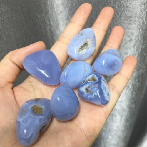 Wholesale natural blue lace agate tumbled gemstones blue agate crystal stone crystal gravel for healing