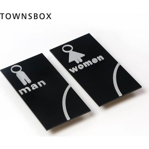 Floating 3d Wall Toilet Sign Board Toilet Sign Door Men Women Wash Room Wc Indicator Guide Plate Wall Mounted Signage Acrylic