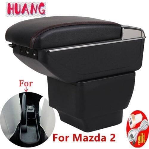 For Mazda 2 Mazda2 Demio Armrest Interior Center Console Storage Box Arm Rest Car-styling Decoration Accessories Parts