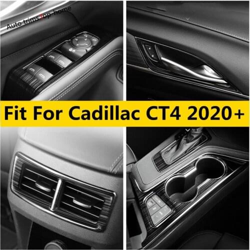 Water Cup Holder / Handle Bowl / Window Lift Button / Armrest Box Rear Air AC Outlet Vent Cover Trim For Cadillac CT4 2020 2021