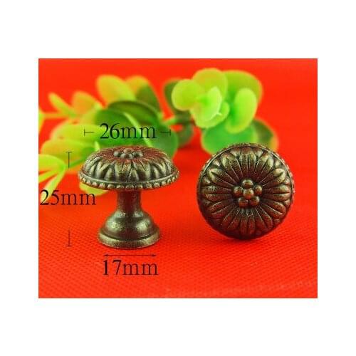 Zinc alloy single hole drawer handle Vintage Modern drawer cabinet door decoration round pattern round handles