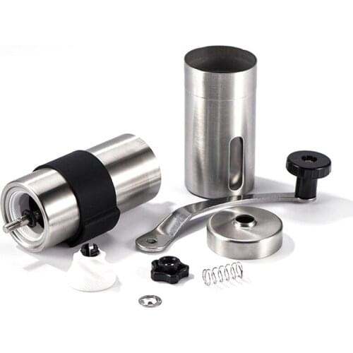 Silver Coffee Grinder Stainless Steel Manual Coffee Grinder Handmade Coffee Bean Burr Grinder Adjustable Grinding Kitchen Tool