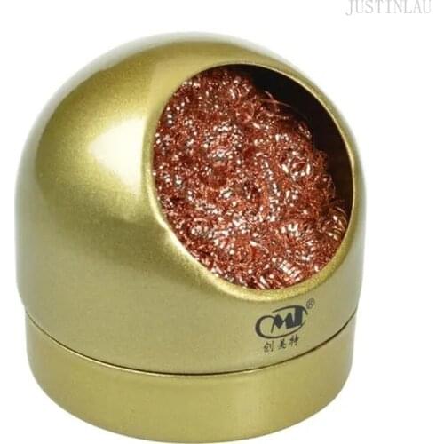 JUSTINLAU Welding Soldering Solder Iron Tip Cleaner Gold Cleaning Wire with Stand