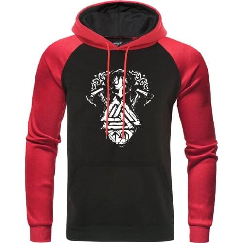 TV Show Viking Men Raglan Hoodie Vikings Symbols Print Sweatshirt 2019 Autumn Warm Hoodies Harajuku Streetwear Quality Pullover