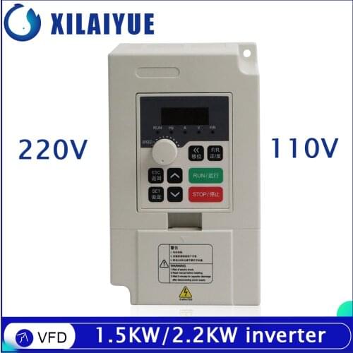1.5KW/2.2KW 220V/110V VFD Variable Frequency Drive Vector Inverter Drive with Extension Cable For Spindle Motor Speed Control