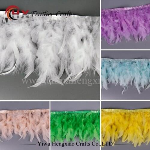 2yards Fluffy Good Quality White Turkey feather fringe trim 6-8inches chandelle marabou feather trimming skirt dress trims