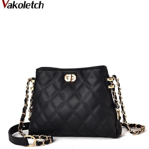 Women Handbag 2020 New Korean Fashion Casual Plaid Chain Shoulder Messenger Bag Classic Brand Designer Crossbody Bag KL840