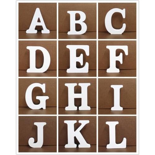 1pcs 15cm White Wooden Letter English Alphabet DIY Personalised Name Design Art Craft Free Standing Heart Wedding Home Decor