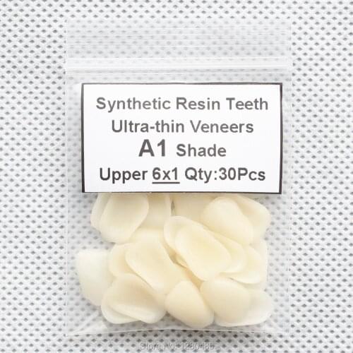 1 Pack Dental Ultrathin A1 Shade Composite Synthetic Resin Teeth Veneers Upper Anterior Tooth Restorative Whitening Materials