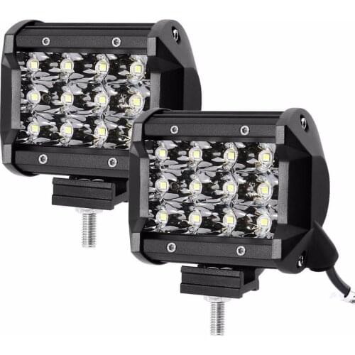 Marloo 2X 4Inch 36W Led Pods Light Bar Off Road Tri-Row Driving Fog Lights for Jeep Rzr ATV UTV SUV Truck Pickup Boat Motorcycle