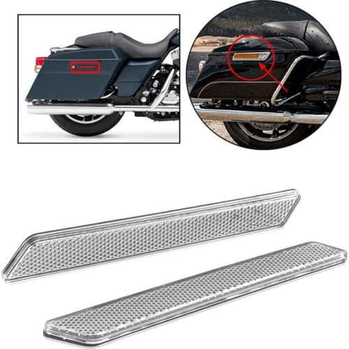 2Pcs Saddle Bag Reflectors Safety Side Visibility Kit for Harley Glide 14-18