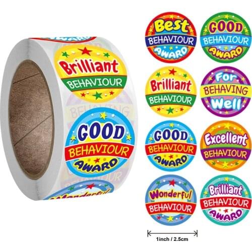 500pcs/Roll 8 Kinds Encouragement Series Sticker For Student Gift Creative Learning Reward Classic Toy Stickers