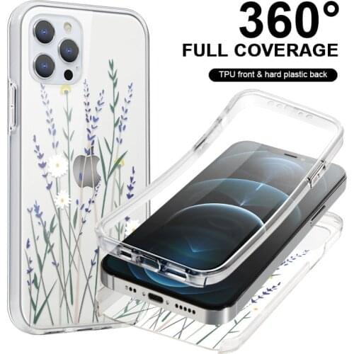 360 Full Cover Clear Florals Case For Huawei P Smart 2021 2020 Y6 Y7 Y9 2019 P30 P20 P10 P40 Lite E Pro Honor 9X 8X 10i 20i Case