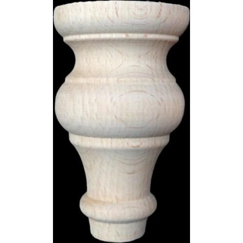 4pcs Wooden Furniture Foot Legs Solid Wood Flower Carved TV Cabinet Seat Feet Vintage Home Decoration Accessories European Style