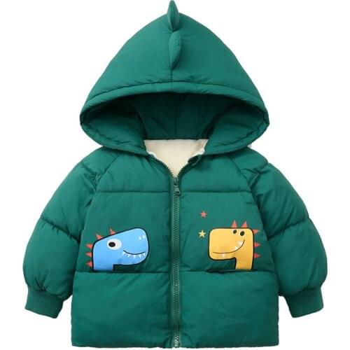 Kids Baby For Boys Girls Jacket Autumn Winter 2021 New Cute Cartoon Thick Down Cotton Warm Outerwear for Children Coat Clothing