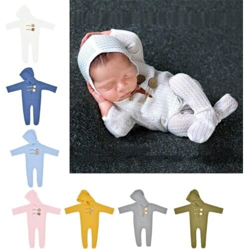 Romper Newborn Photography Props Knitted Jumpsuit Baby Romper Infant Photo Cloth Unisex Christmas Rompers