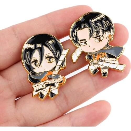 DZ2325 Enamel Pin Japanese Anime Manga Attack on Titan Lapel Pin Cartoon Badge Backpack Decoration Jewelry Gift Accessories