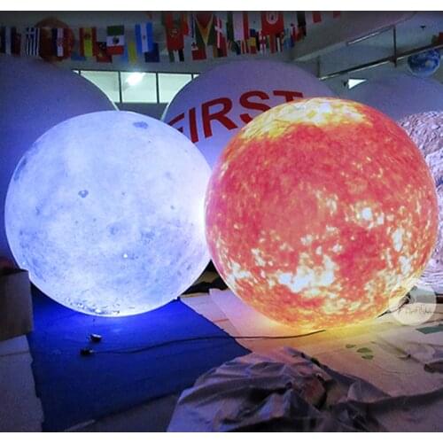 Giant Earth LED Inflatable Planet Series Sun Balloon Advertising Exhibition Moon Balloon