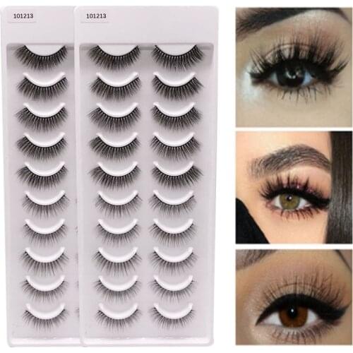Thick False Eyelashes Messy Cross Thick Natural Fake Eye Lashes Professional Makeup Tips Bigeye Makeup Tool Long False EyeLashes
