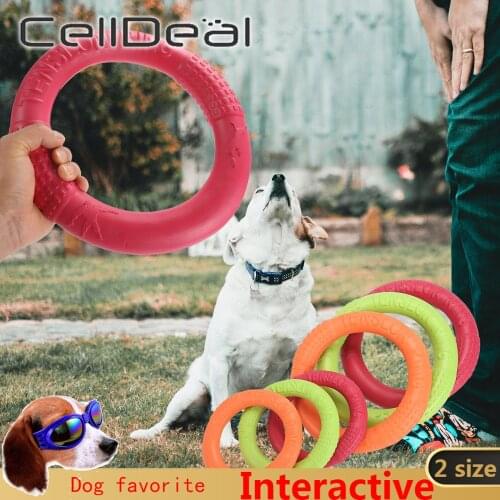 2 Size Non-toxic Premium Dog Toy Soft Bite Resistant Flying Chew Ring Outdoor Portable Interactive Floating Game Pet Product
