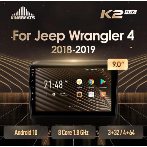 KingBeats Android 10 Octa-Core head unit HU 4G in Dash Car Radio Multimedia Video Player Navigation GPS For Jeep Wrangler 4 JL 2018 2019 no dvd 2 din Double Din Android Car Stereo 2din