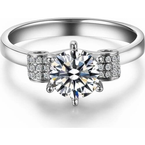 0.6Ct Diamond Ring 925 Sterling Silver Ring Romantic Valentine Gift Promise Jewelry White Gold color Ring