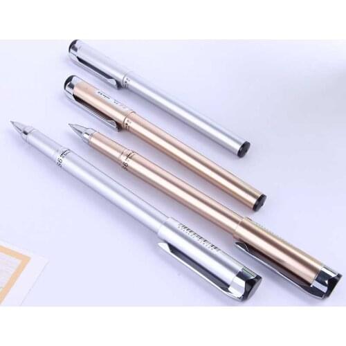 Metal 2pcs Black Ink gel pen black office pen student writing pens exam writing simple fashion school stationery supplies