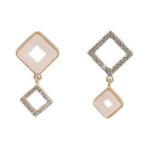 Sweet Girl Earrings 2020 Fashion New Earrings Summer Wild Square Crystal Personality Asymmetric Net Red Earrings 925 Ayar