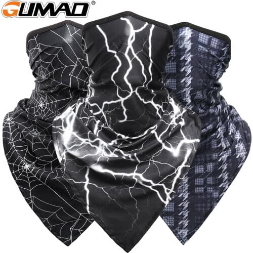 Fashion Mesh Triangle Scarf Face Bandana Printed Half Tube Mask Sport Bicycle Hunting Cycling Hiking Neck Gaiter Cover Men Women
