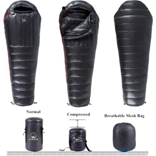 Cold resistant outdoor camping adult mummy splicing ultralight high-quality white goose down sleeping bag for travel hiking