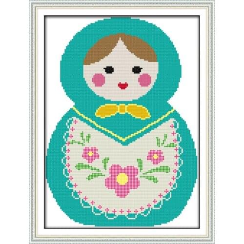 Russian dolls (2) cross stitch kit cartoon 14ct 11ct count print canvas stitching embroidery DIY handmade needlework