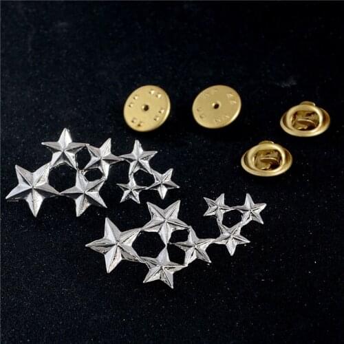 SHUANGR New Trendy Brooche jewelry Gold Color Star shape unisexs Shirt Collar brooch pin for Women Men gift wholesale