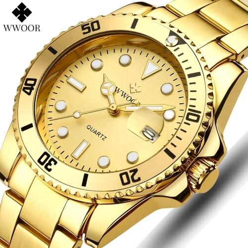 2021 WWOOR New Watches Mens Quartz Clock Fashion Business Sport Wrist Watch Waterproof Luminous Watch For Men Relogio Masculino