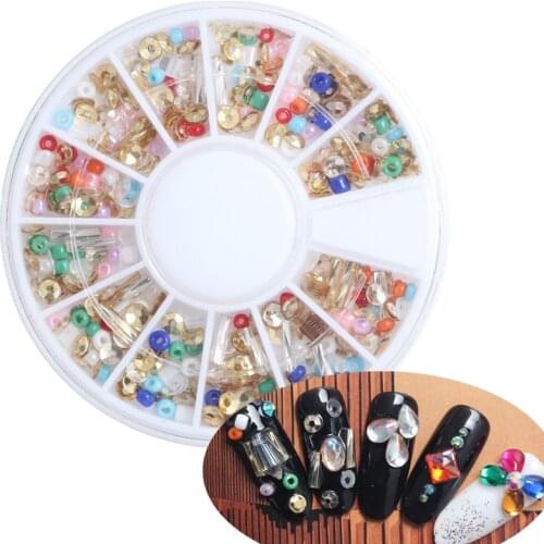 New Arrive Nail Art Decorations Sterling Wheel Charms Mix Design 3D Beauty Perlas Stones Jewelry DIY Polish Gem Unha Accessoires