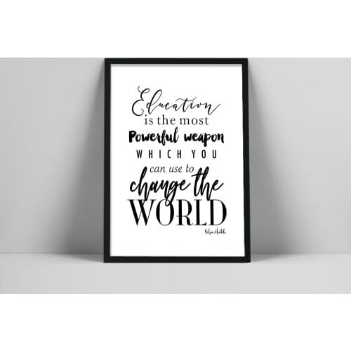 Teacher gifts, teacher quotes, Education quotes, nelson mandela, education print, mentor gift, gift for empowerment, motivationa