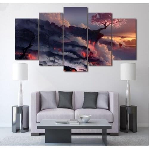 Modern Canvas Painting HD Printed Wall Art Frame Modular Pictures 5 Pieces Abstract Guitar Music Poster Living Room Decor