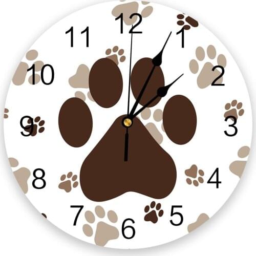 Modern Wall Clock Animal Footprints Anime PVC Wall Clock Home Decor Bedroom Silent Oclock Watch Wall for Living Room