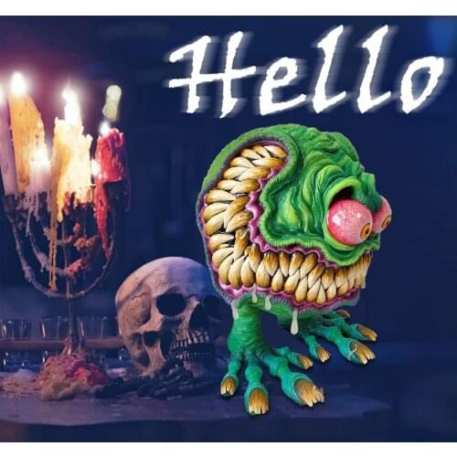 Angry Big Mouth Statue Home Decor Resin Monster Home Decoration Accessories Cute Evil Small Ornaments For Home Office Garden