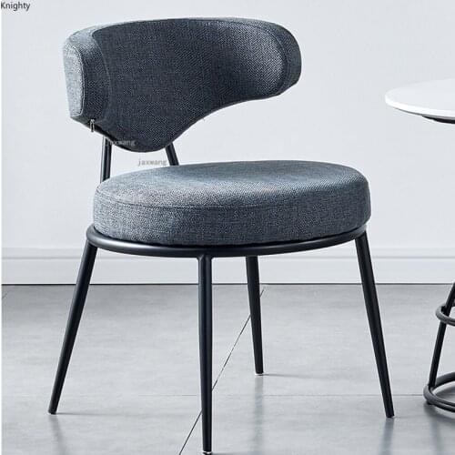 Modern Leisure Fabric Dining Chairs Nordic Dining Room Backrest Chair Hotel Negotiation Chair Living Room Home Furniture L