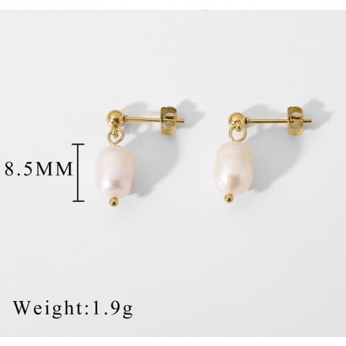 Vintage classic oval freshwater Minimalism pearl earrings Charm creative handmade earrings irregular natural baroque pearls