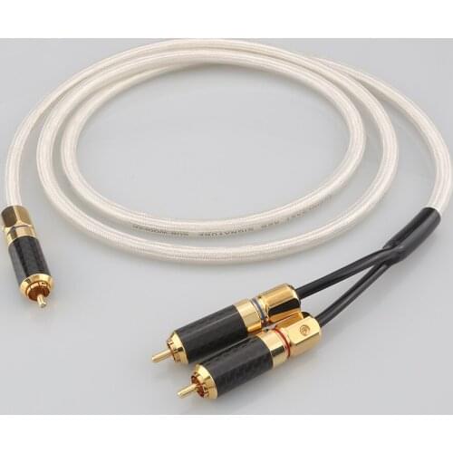 A26 HiFi RCA Y-Adapter 1 RCA Male to 2 RCA Male Short Y Splitter Digital Stereo Audio Cable for Subwoofer, Home Theater