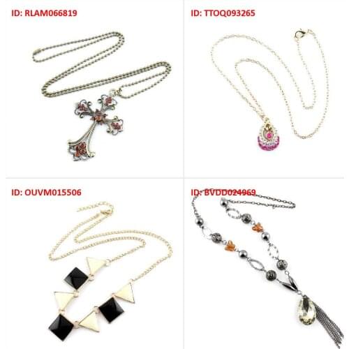 Fashion Jewelry Necklace Pendent Cross Rhinestone Rose Angel Teardrop Statement Black Square White Triangle Punk Geometr
