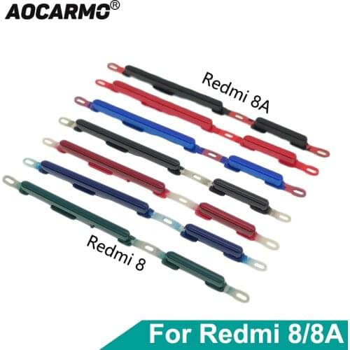 Aocarmo For Redmi 8 / 8A Power On Off Button + Volume Up Down Switch Side Key Replacement Part