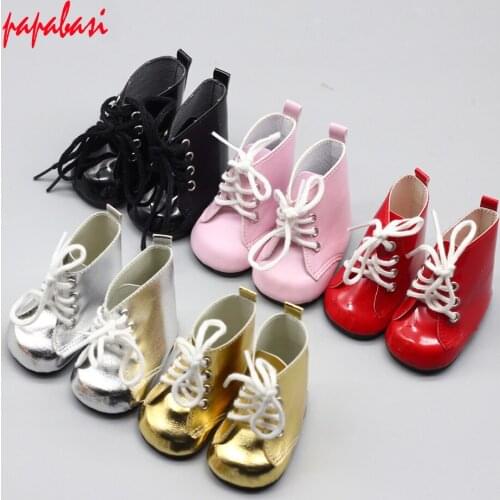 New 1 pair 18 inch girl doll boots leather shoes for 43cm baby doll best accessories toys Boots