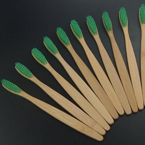 DR.PERFECT adult new fashion 10PCS/lot Eco friendly wooden Bamboo Toothbrush tongue scraper Oral Care Soft Bristle