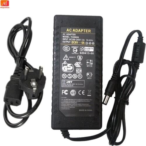 6V 6A 36W AC DC Adaptor With IC Chip Power Supply Adpater 6V6A Charger Transformer With AC Cable For LED Strip Light CCTV