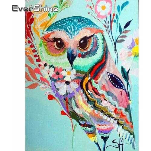 Evershine 5D Diamond Embroidery Sale Birds Cross Stitch Diamond Painting Full Drill Square Owl Rhinestones Pictures Diamond Art