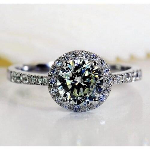 Choucong Classic Round cut 3ct Stone 5A Zircon Cz 925 Sterling Silver Women Engagement Wedding Band Ring Sz 5-11