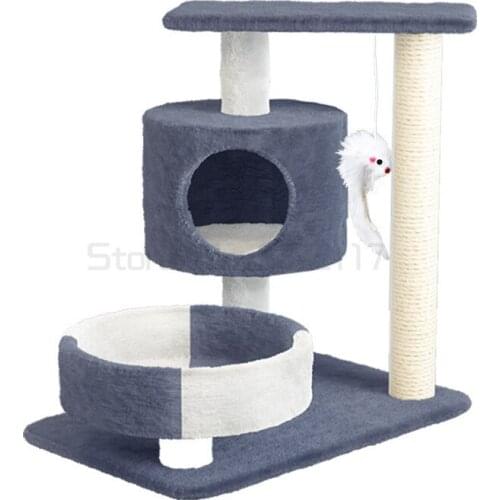 Solid wood cat climbing frame cat nest cat tree one small cat scratch board post cat supplies cat tower four seasons general